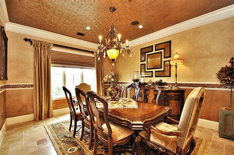 With crystal accents, rich earth tones and more rustic design, mediterranean chandeliers offer the best of natural appeal, design, and lighting. BREATHTAKING FORMAL DINING ROOM WITH FAUX TIN CEILING ...
