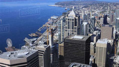 An Aerial View Of Seattle Washington Skyline Stock Photo Dissolve