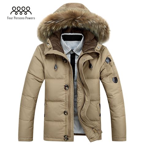 2015 New Winter Mens Down Jacket Fur Collar Casual Winter Proof Wool