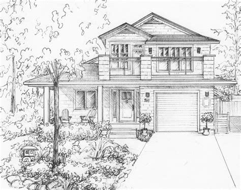 Photo Drawn In Ink Of House Or Building Draw On Photos House Design