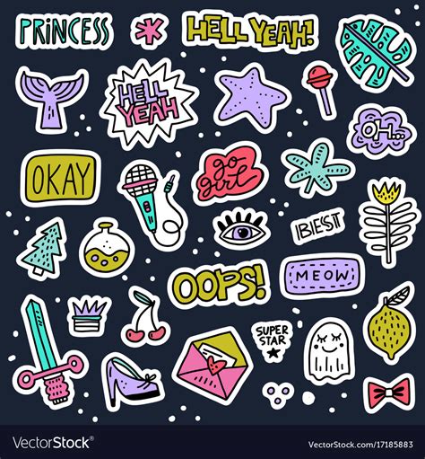 Set Of Patch Designs Royalty Free Vector Image