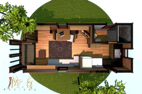 Artstation Tiny House 3d Floor Plan Model Garrett S
