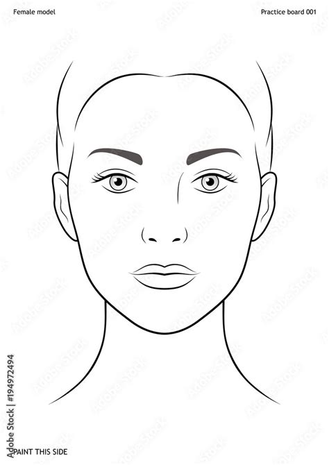 Fototapeta Tablica do ćwiczeń do malowania twarzy Twarz kobiety