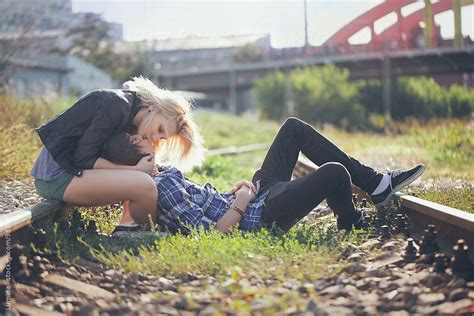 Teeanage Couple Kissing By Lumina Stocksy Realstock Couple Kissing The Only Way Royalty Free