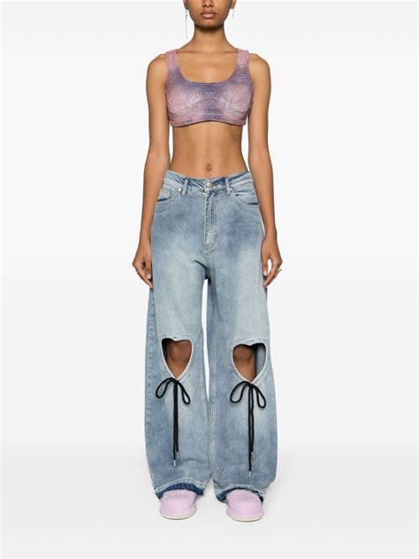 Natasha Zinko Heart Cut Out Jeans Farfetch