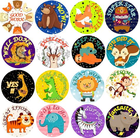 800pcs Animal Reward Stickers For Kids 2 Rolls 1 35 Inch