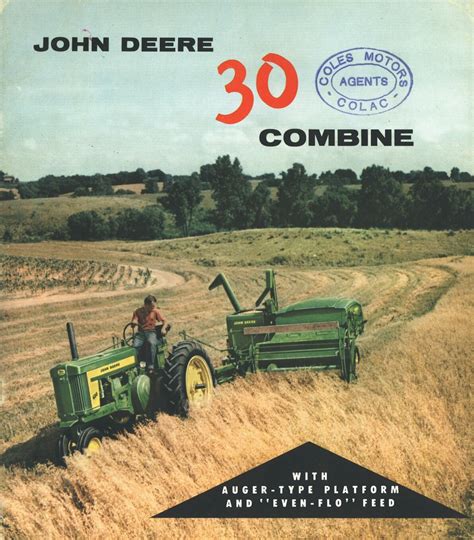 Descriptive Booklet John Deere 30 Combine Harvester 1958