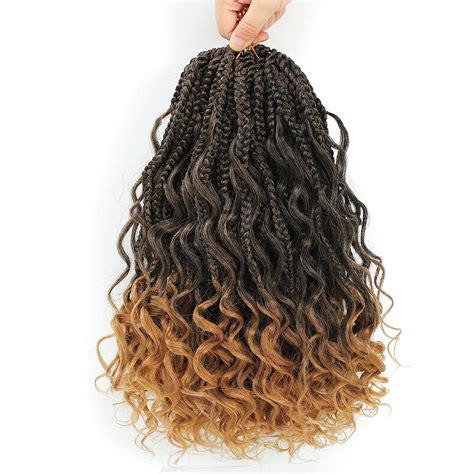 Buy 8packs Boho Box Braids Crochet Hair With Curly Ends 14 Inch Bohemian Box Braids Crochet