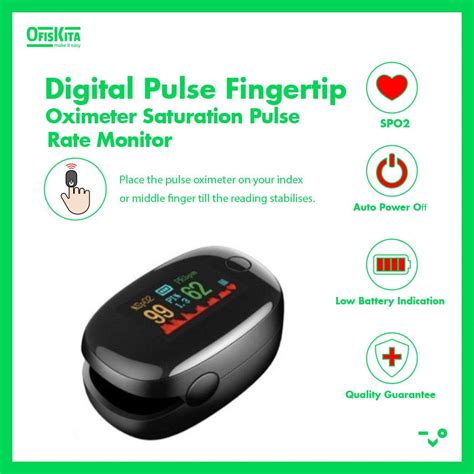Ofiskita Digital Fingertip Pulse Oximeter Saturation Pulse Rate Monitor