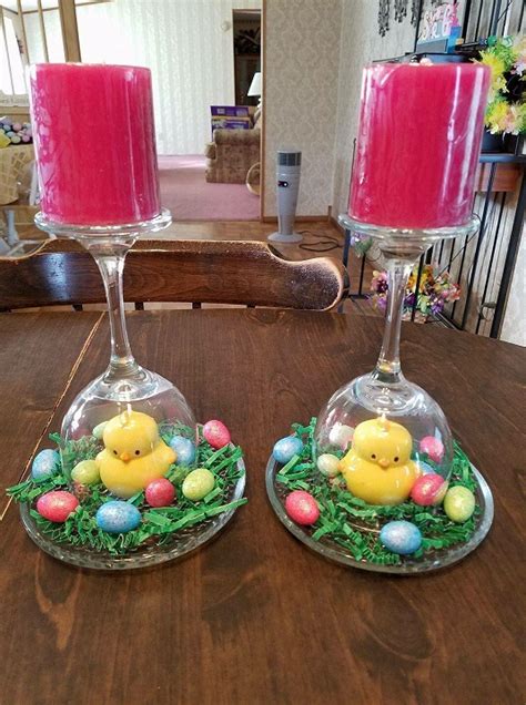 Easter Wine Glass Centerpieces Crafty Morning