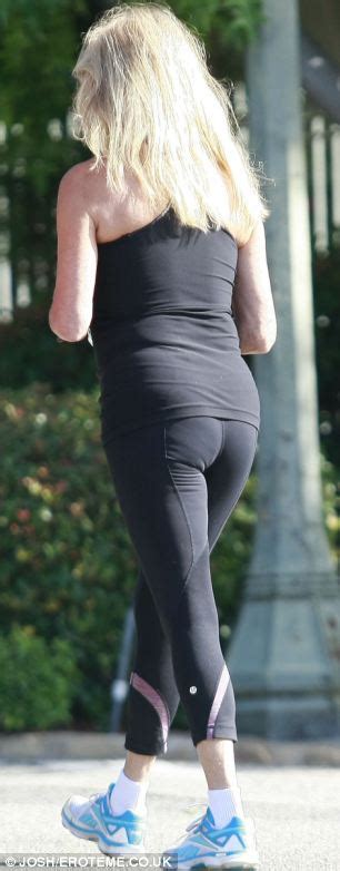 Goldie Hawn 67 Shows Off Her Trim Figure As She Gets An Endorphin Rush During Her Regular