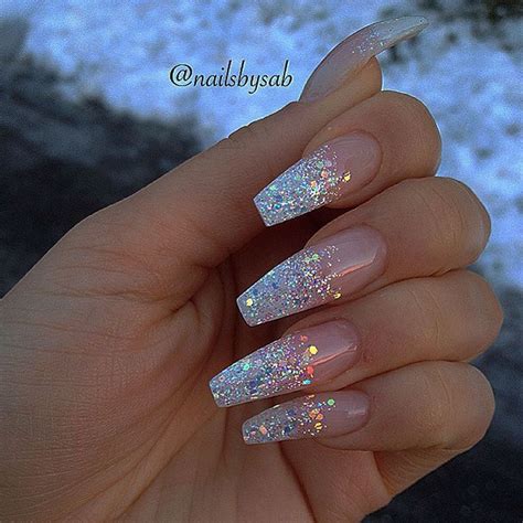 Holo Glitter Tip Long Coffin Nails By Nailsbysab Holographic Glitter