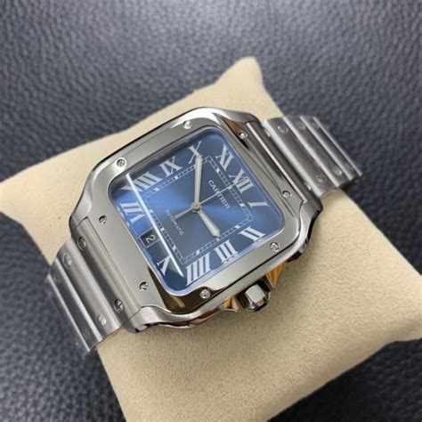 Gf Replica Cartier Santos Blue Watch With Miyota 9015 Movement Hot