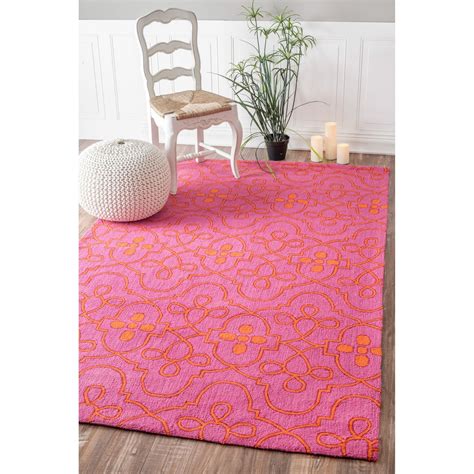 Cool Pink Swirl Rug For Living Room Faux Fur Pink 3 Feet Round Rug в