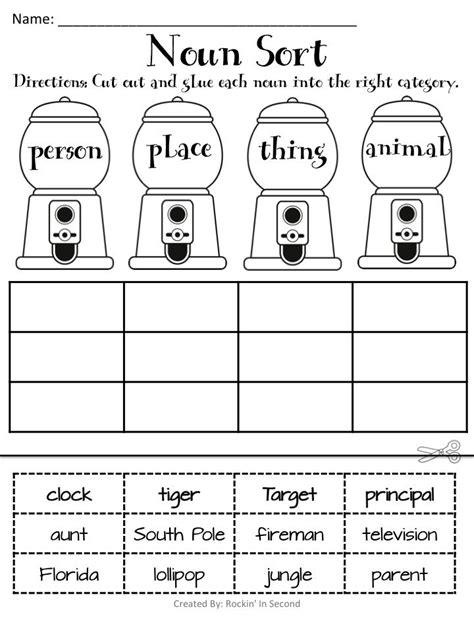 Nouns are Sweet Activities & Anchor Chart Common Core Aligned