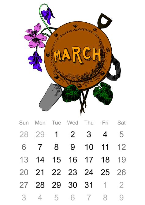 March Calendar Months Clip Art