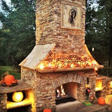 Outdoor Fireplace Rustic Patio Nashville By