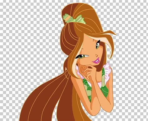 Flora Winx Club Png Clipart Art Brown Hair Cartoon Drawing Ear
