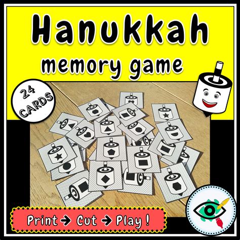 Hanukkah Dreidels Shapes Memory Game