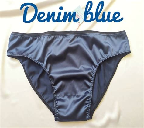Men S Blue Satin Panties Sexy Male Bikini Panty Denim Etsy