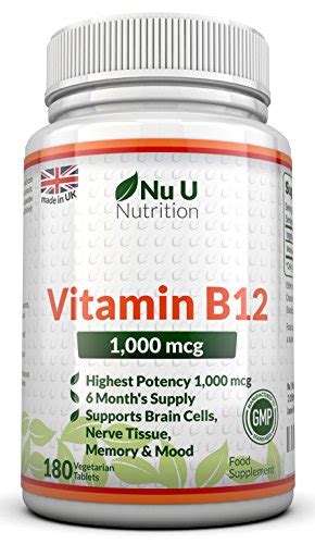 Best vitamin b12 supplements uk. Vitamin B12 Methylcobalamin 1000mcg by Nu U, 180 Tablets ...