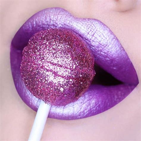 Purple Lips And Lollipop Purple Lips Lip Art Lipstick Art