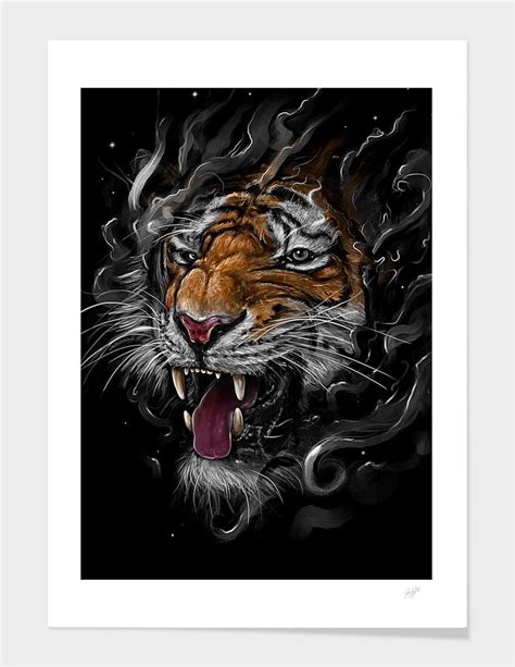 Tiger Main Illustration Giclee Art Print Canvas Print Wall Canvas