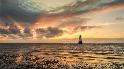 Man Made Lighthouse Bulidings Ocean Horizon Cloud Sky Hd Travel