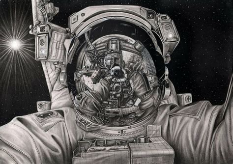 Astronaut Graphite Drawing By Pen Tacular Artist Graphite Drawings