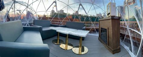 230 Fifth Now Has Outdoor Movie Nights Inside Their Cozy Rooftop Igloos