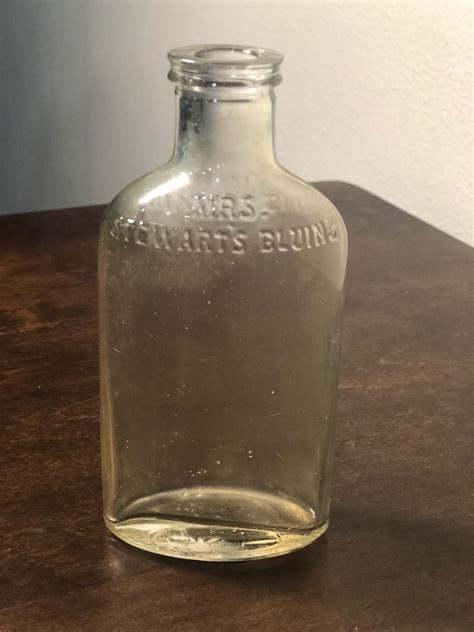 Vintage Mrs Stewarts Bluing Bottle Apothecary Medicine 1930s Old