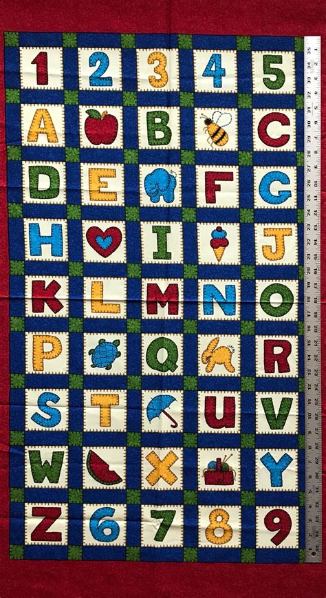 Alphabet Fabric Panelabc Fabricnumbers Panelwall Hanging Etsy