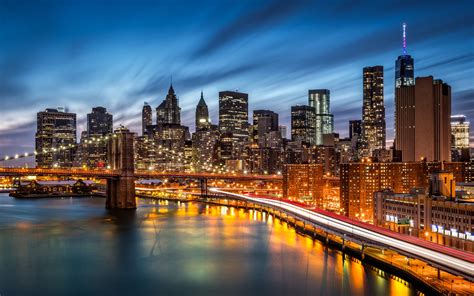 Manhattan Centre Ville Skyline At Night New York United States Android