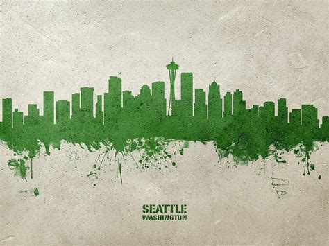 Seattle Washington Skyline 25 Digital Art By Michael Tompsett Fine