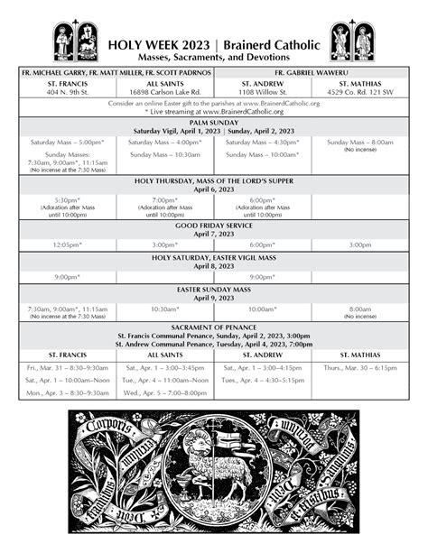 Holy Week Schedule — Brainerd Catholic