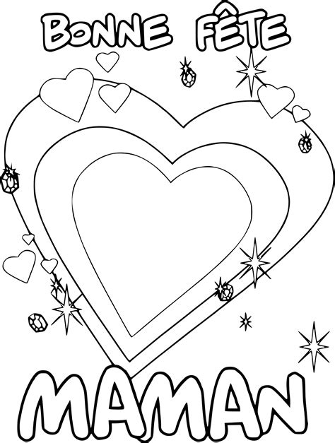 Coloriages Coeur Coloriage F Te Des M Res Coloriage Coeur Dessin De