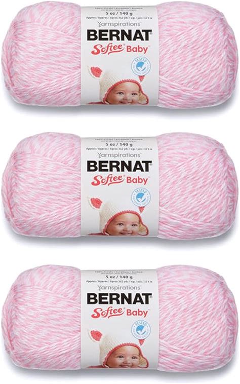 Bernat Softee Baby Baby Pink Marl Yarn 3 Pack Of 141g5oz
