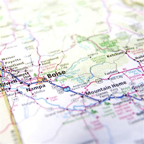 Map Of Boise Stock Image Image Of Area Ways Idaho