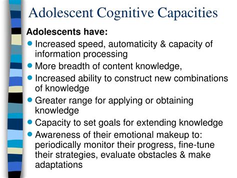 Ppt Cognitive Development In Adolescence Powerpoint Presentation