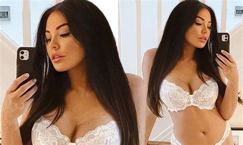 Jess Wright Puts On A Sizzling Display In Lacy White Lingerie As She