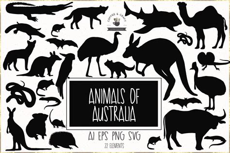 Animals Of Australia Silhouettes