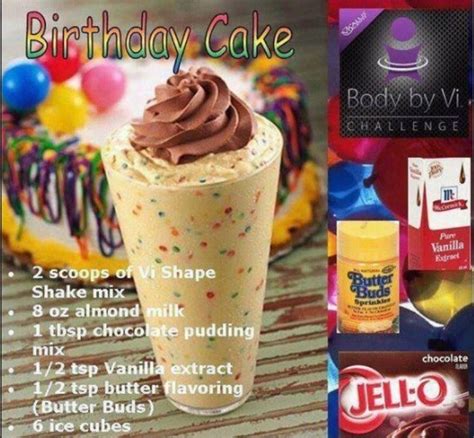 Black walnut cake w/ ganache filling. Body by Vi Birthday Cake Protein Shake | Shake recipes ...