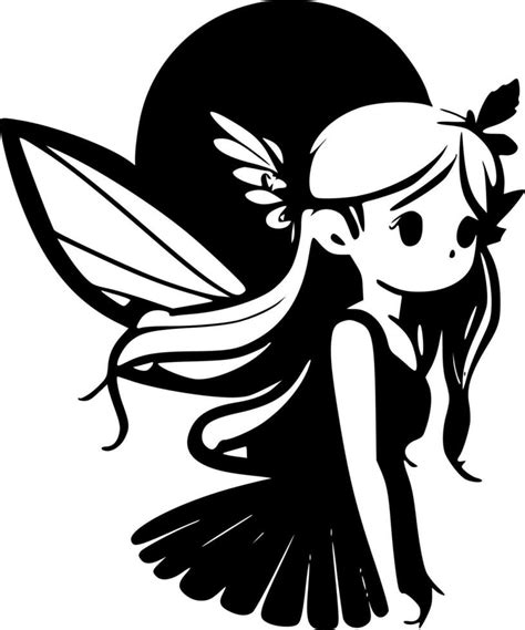 Fairy Black And White Isolated Icon Vector Illustration 24144432