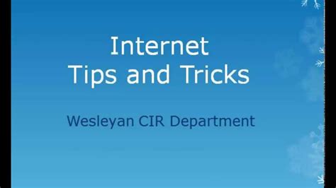Cool Internet Tips And Tricks Youtube