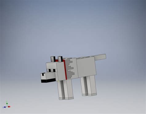 Minecraft Tamed Wolf 3d Model 3d Printable Cgtrader