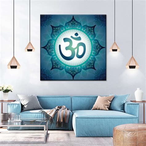 Lotus Mandala Om Symbol Wall Art Digital Art
