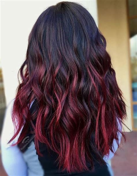 40 Burgundy Ombre Two Colors In One This Dark Mane Was Transformed