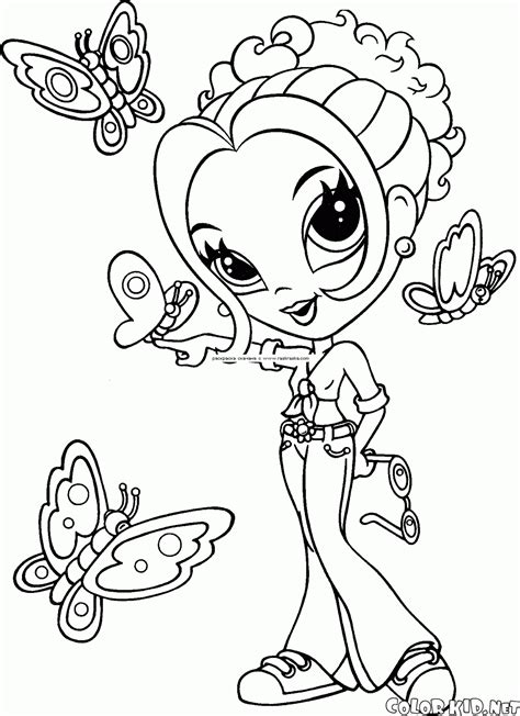Coloring page Lisa Frank Glamour Girl