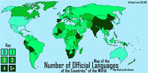 Number Of Official Languages Of The Countries Of The World Oc Rmaps