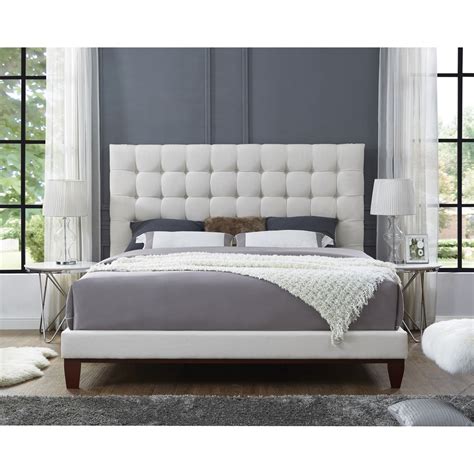 Ryan velvet or linen button tufted platform bed